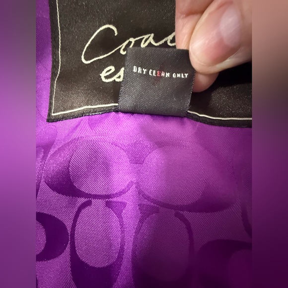 Coach Tattersall Wool Plaid Peacoat XS Purple Lining Button Front - Picture 15 of 15